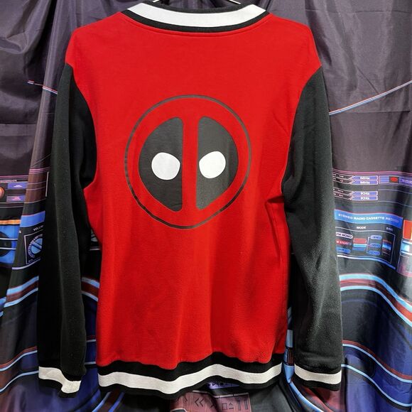We Love Fine MARVEL Deadpool Varsity Cotton Blend Jacket Men's M - Picture 2 of 5
